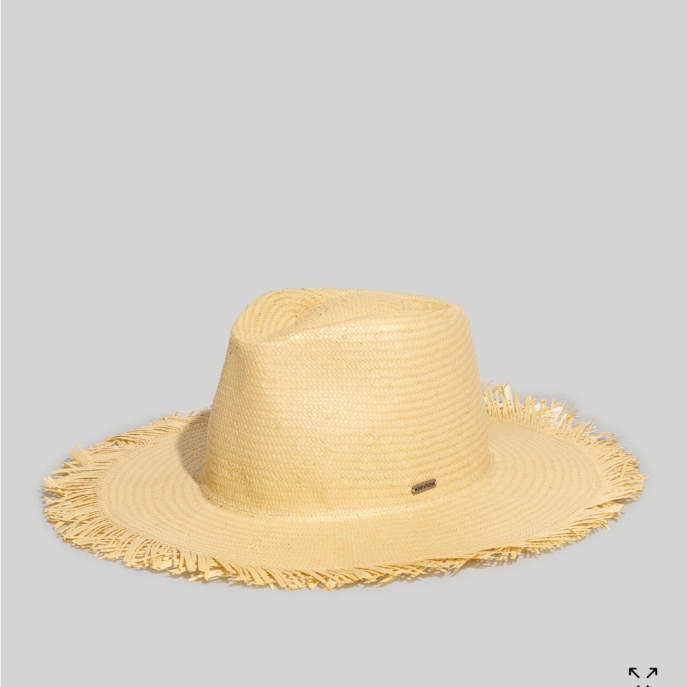 NWT Madewell Brixton® Jo Straw Frayed Fedora Hat